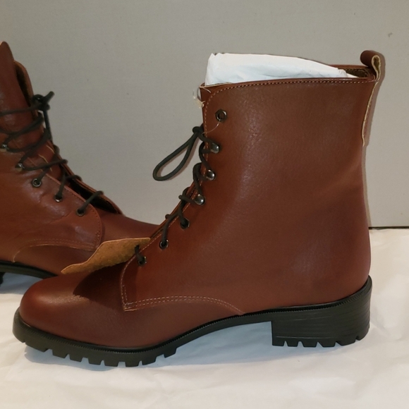 Eddie Bauer NEW Lug Sole Lace Up Leather Boot Women's 10 Burgundy USA 🎉HPx2🎉 - Picture 4 of 16